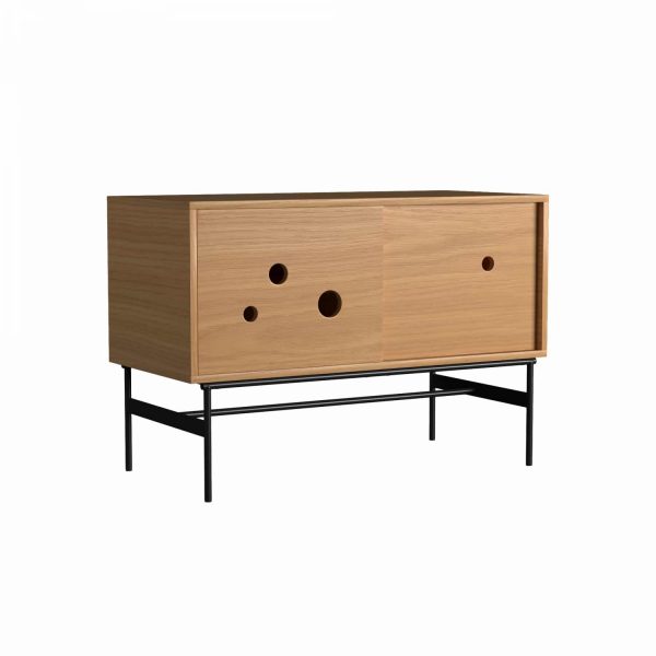 DAPPLE - Skap medium høyt, 105x110x51 cm, 1 skyvedør, eik