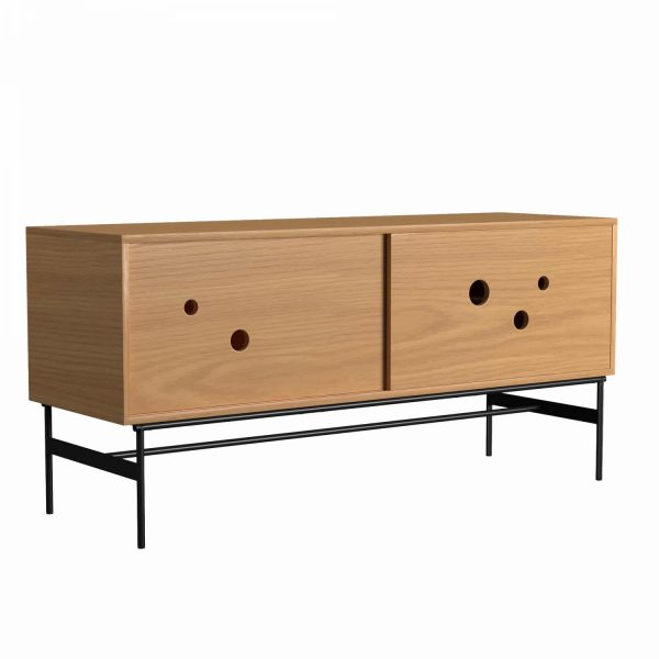 DAPPLE - Cabinet large 75x160x51, with 2 sliding doors, oak