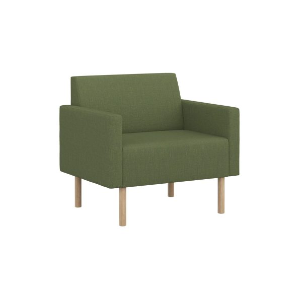PIVOT - 1-seater with armrest and oak wooden legs