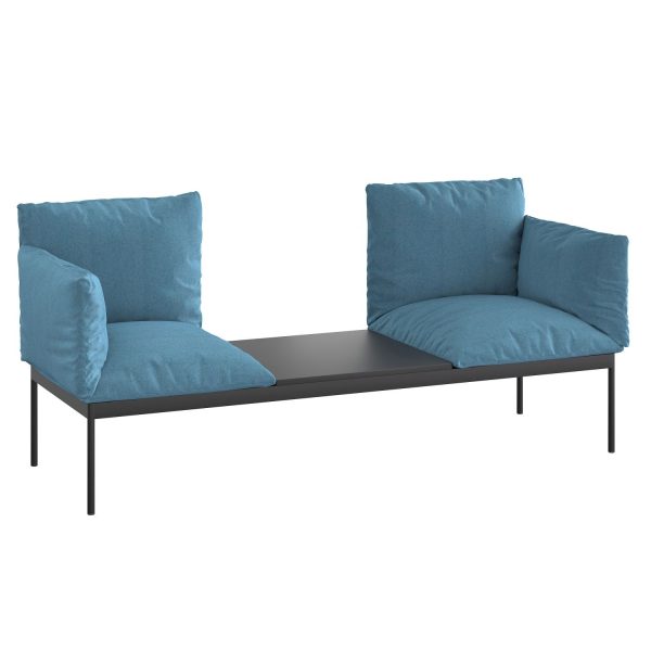 DARWIN - 3-seater two backs, two armrests and one black table top (art. 3310)