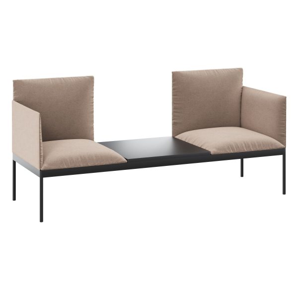 DARWIN - 3-seater two backs, two armrests and one black table top (art. 3247-3310)