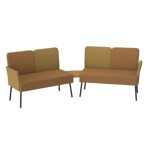 MEET - 2-seater + connection table 45 deg. + 2-seater with armrest