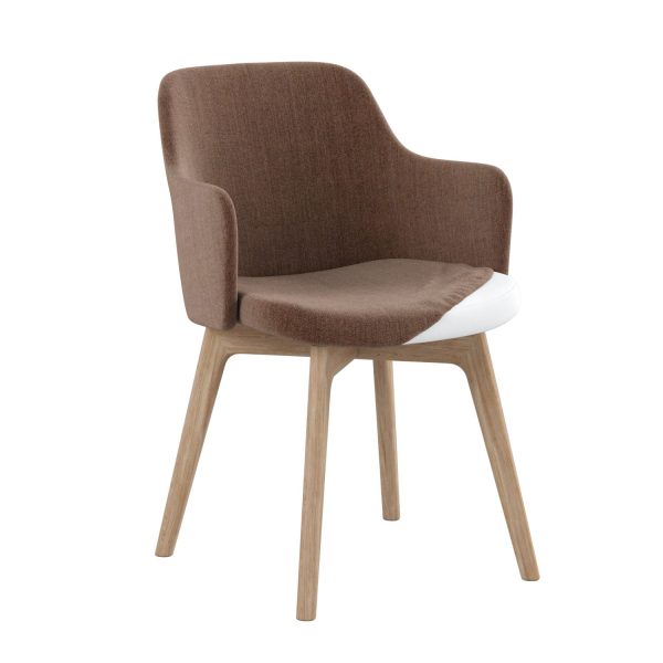 ALMA - Dining chair with armrest, oak, incontinence sheet (art. 3791)