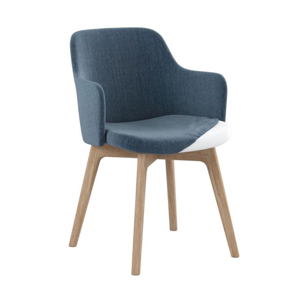 ALMA - Dining chair with armrest, oak, incontinence sheet (art. 3791)