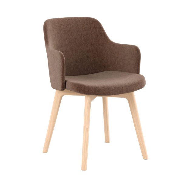 ALMA - Dining chair with armrest, birch (art. 3893)