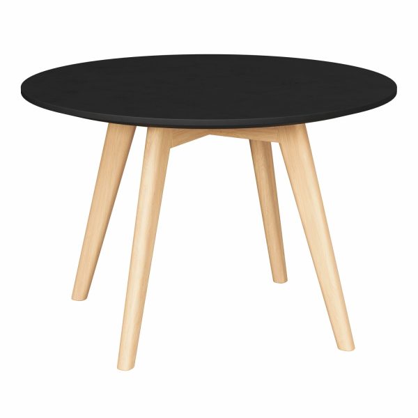 ALMA - Table H40, Ø60 cm, birch, black table top (art. 3933)
