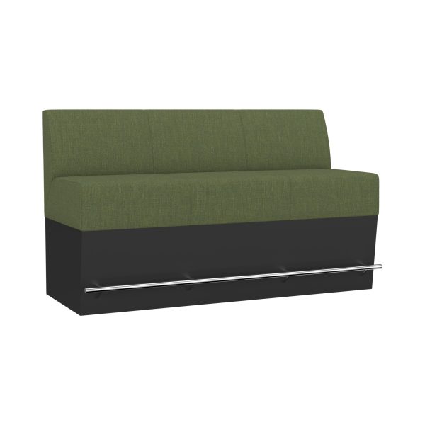 PIVOT - 3-seater without armrest, with sofa base and foot bar