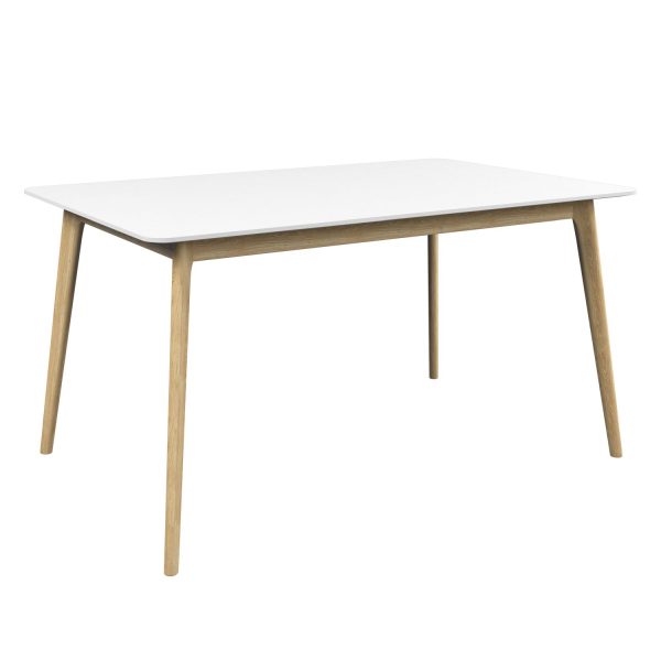 ALMA - Bord H75, 140x90 cm, eik, hvit bordplate (art. 4284)