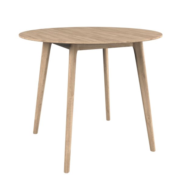 ALMA - Bord H75, Ø90 cm, eik, eik bordplate (art. 4299)