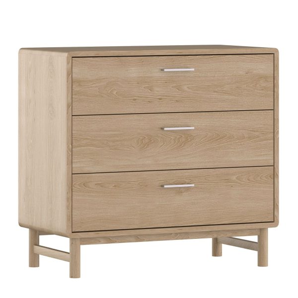 SOFT - Drawer, 84x98x45, with three drawers, classic handle silver, oak (art. 4424)