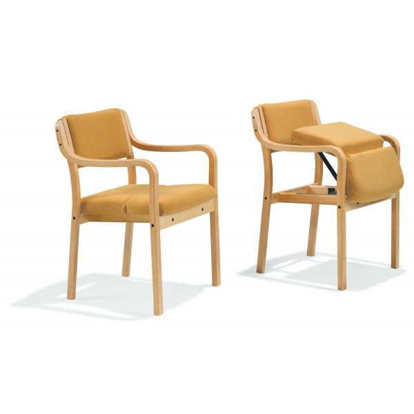 BANKETT - Multi stackable chair with armrest