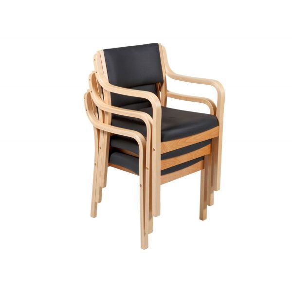 BANKETT - Stackable chair with armrest