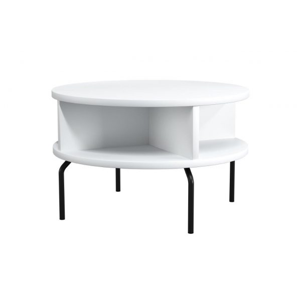 PIVOT - Cube table, H43,5, round Ø68 cm, with tube legs