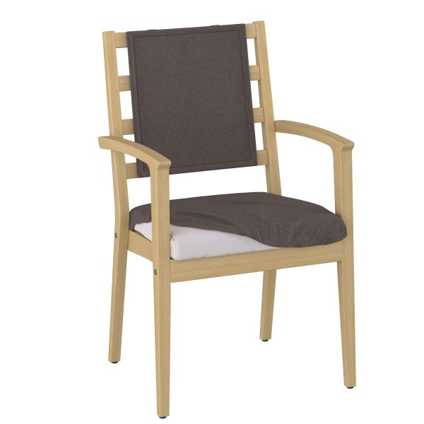 NEXUS - Dining chair with armrest, bars in back, wheels on front legs (art. 2739)