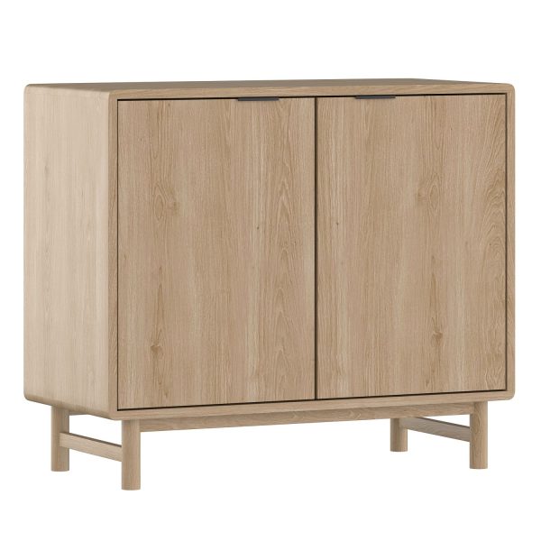 SOFT - Sideboard, 84x98x45, two doors, black mat flat handle, oak (art. 4404)