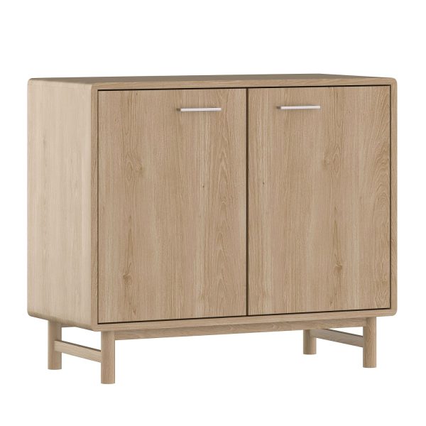 SOFT - Sideboard, 84x98x45, two doors, classic handle silver, oak (art. 4431)