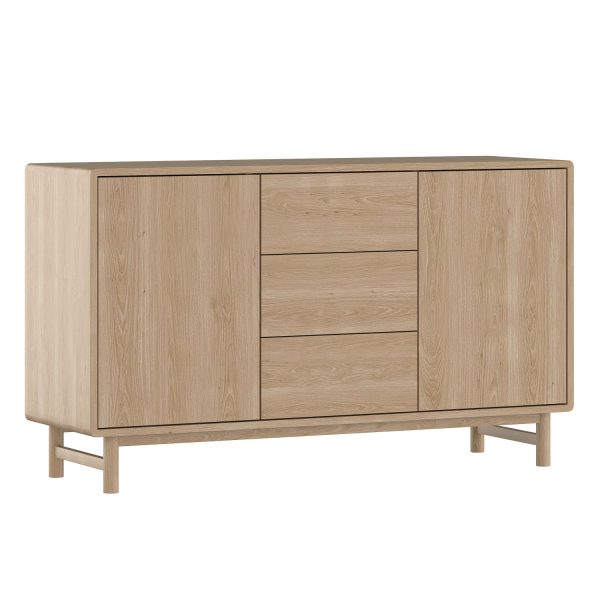 SOFT - Sideboard, 84x145x45, two doors and three drawers, push-to-open, oak (art. 4450)