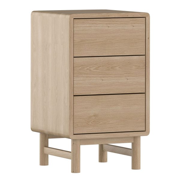 SOFT - Bedside table, 70x40x40, three drawers, push-to-open, oak (art. 4455)