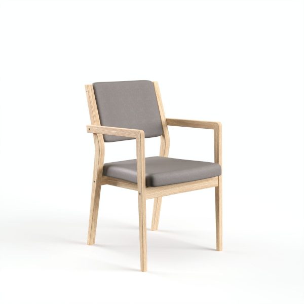 ZETA - dining chair with armrest, full back, birch (art. 4493)