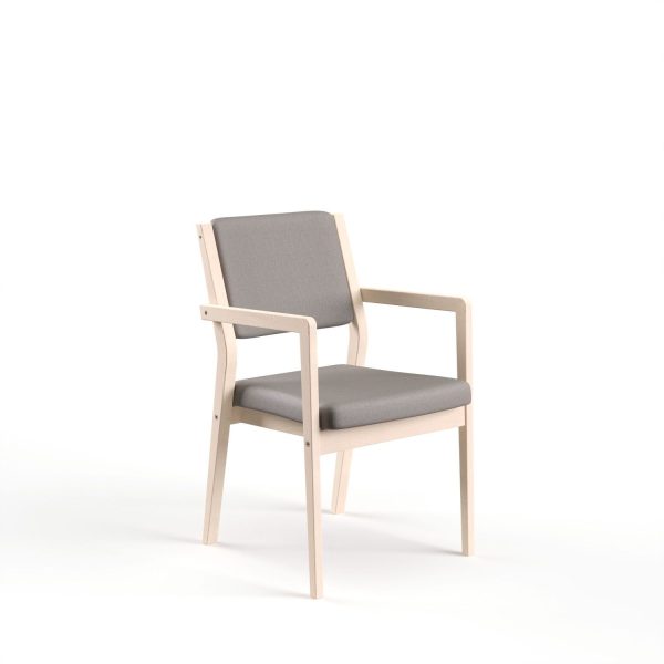 ZETA - dining chair with armrest, full back, oak (art. 4542)