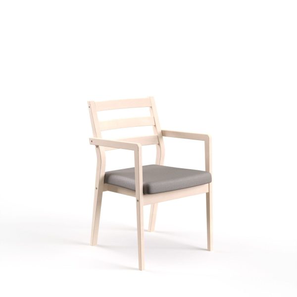 ZETA - dining chair with armrest, back with bars, oak (art. 4545)