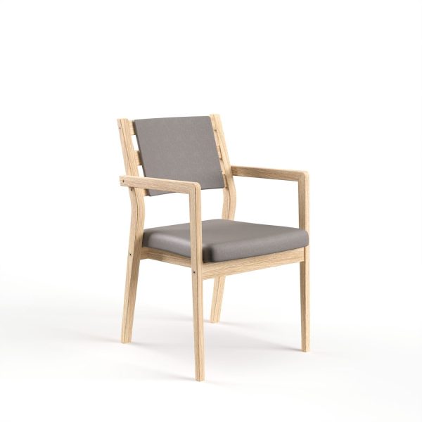 ZETA - dining chair with armrest, back with bars and pillow, birch (art. 4498)