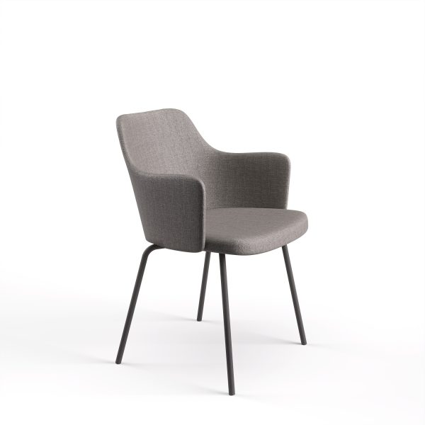 ALMA - Dining chair with armrest and tube legs