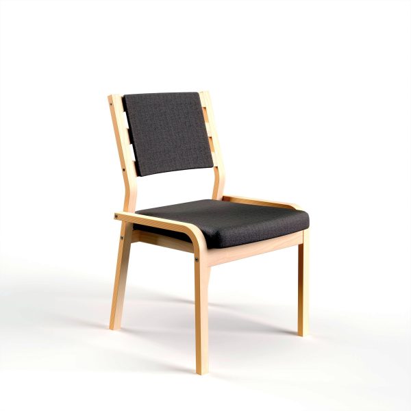 ZETA - dining chair without armrest, back with bars and back pillow, birch (art. 1814)